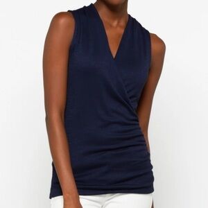Benni Wrap Front Ruched Knit Top